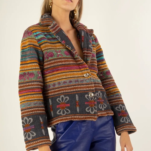 Bagatelle XL NWT Multicolor Striped Tapestry Women's Jacket Boho Southwestern - Picture 14 of 14